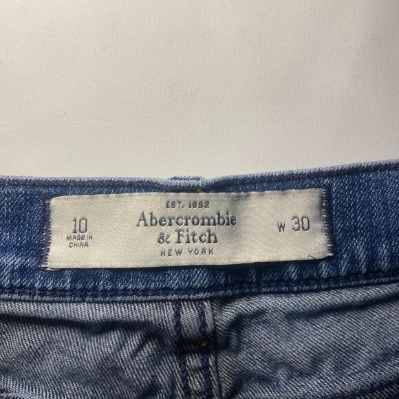 VTG Abercrombie Fitch Womens 10 Distressed LowRise Booty Shorts Thrashed Jeans - Picture 3 of 15